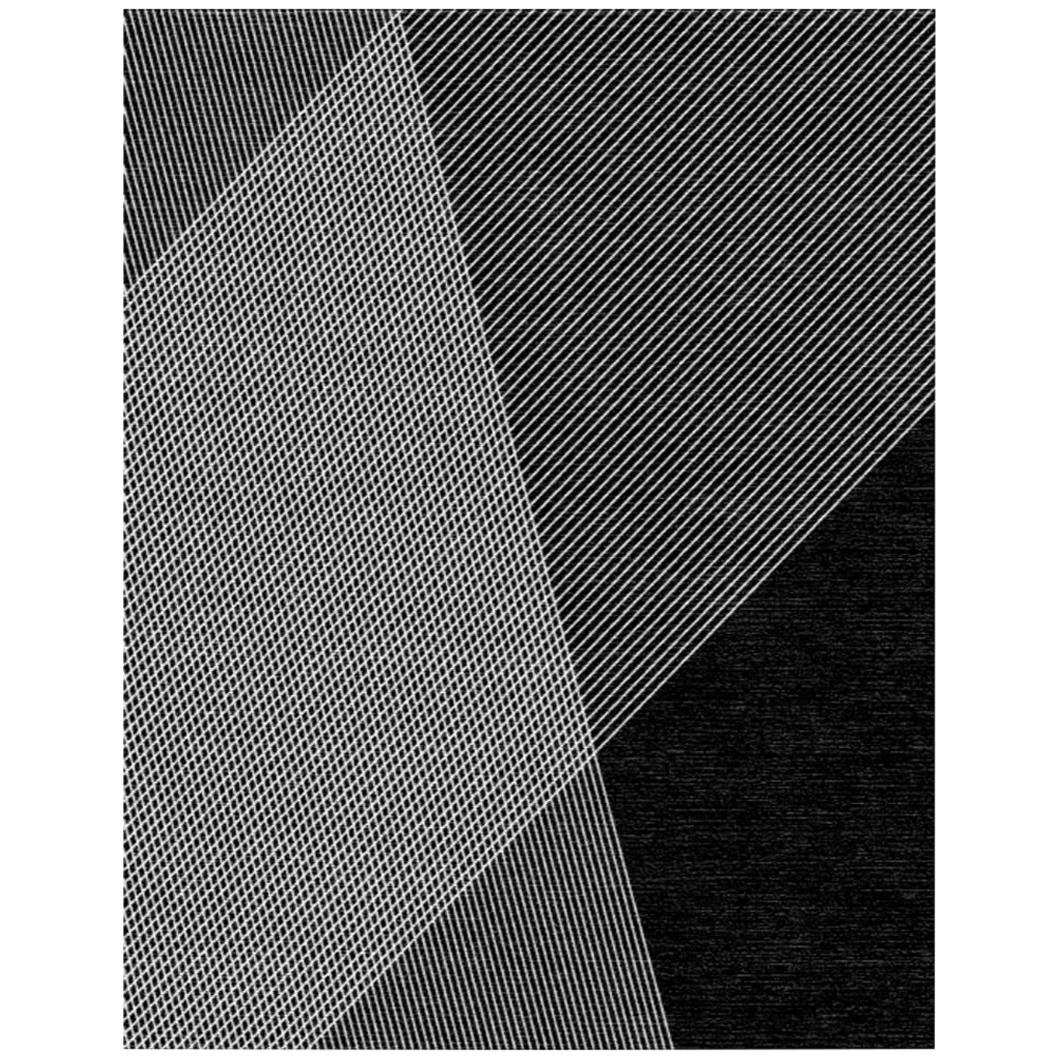 Black and White Contemporary Wool Area Rug For Sale