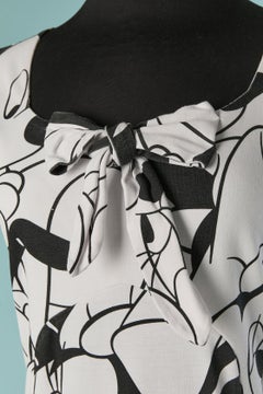 Abito in cotone bianco e nero con stampa Disney JC DE CASTELBAJAC