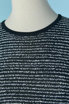 Black and white cotton knit jacquard mini dress SAINT LAURENT RIVE GAUCHE