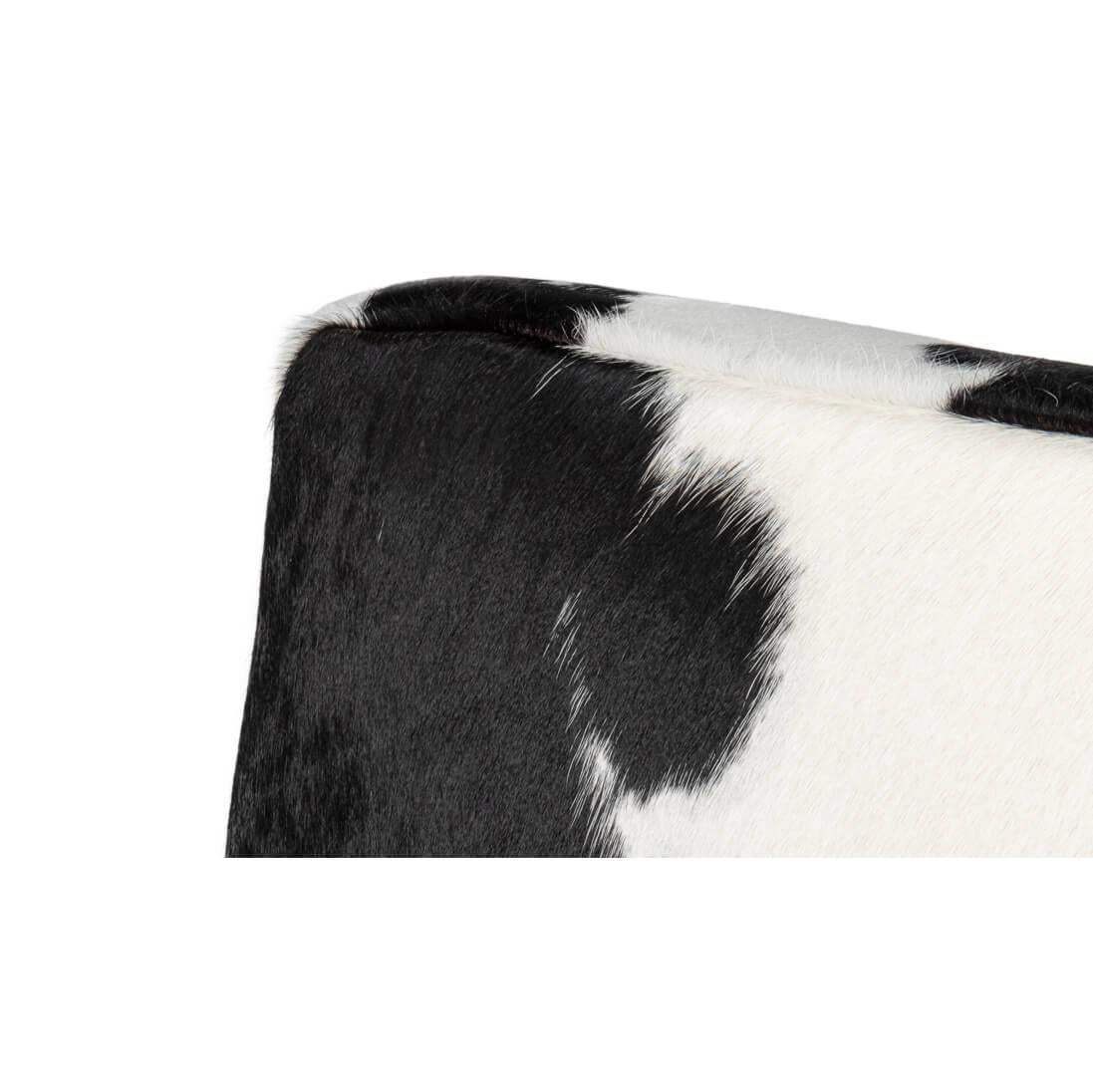 Black and White Cowhide and Lucite Armchair For Sale 2