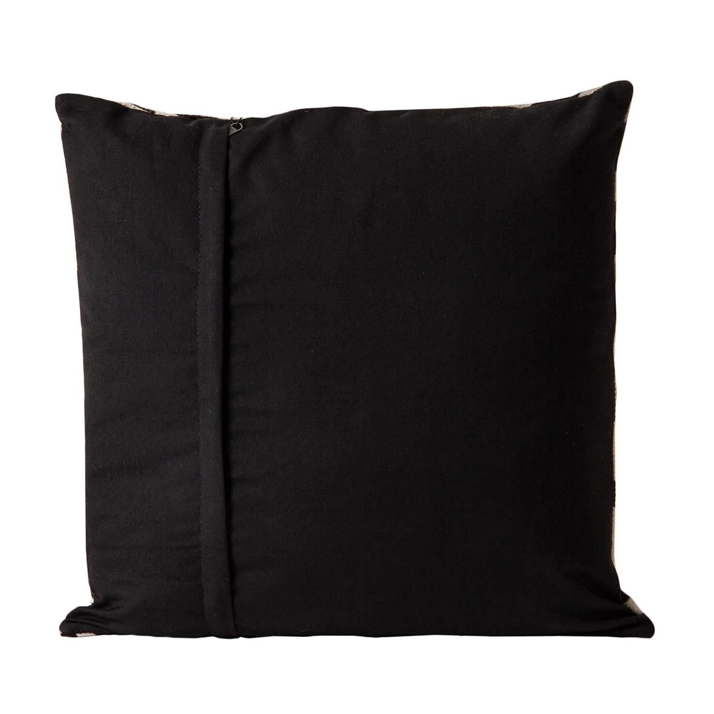 Space Age Black and White Cowhide Cushion For Sale