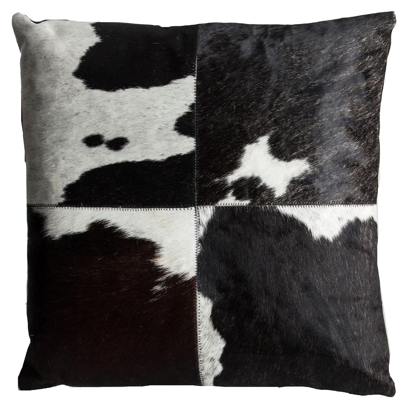 Black and White Cowhide Cushion