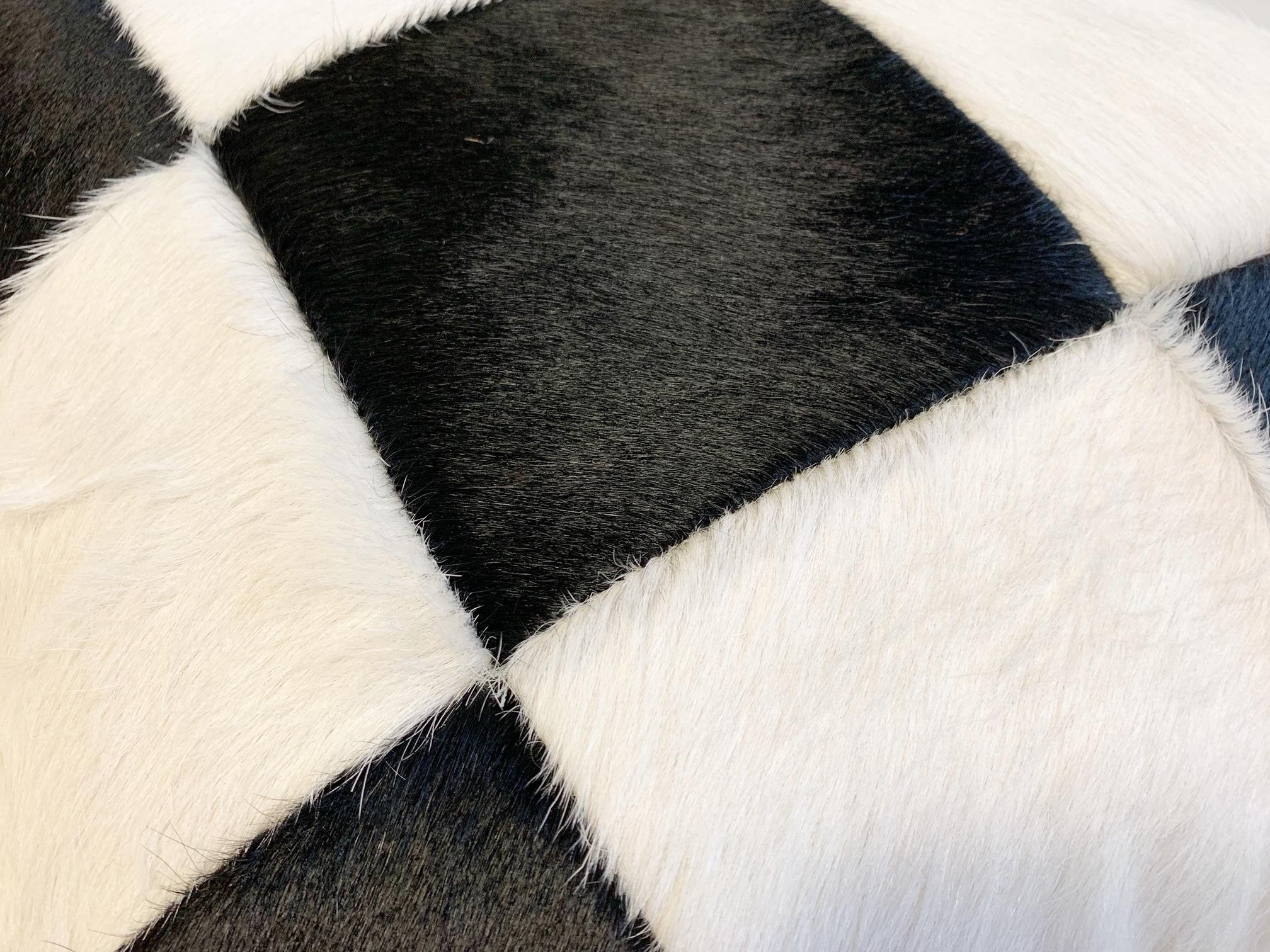 American Black and White Cowhide Patchwork