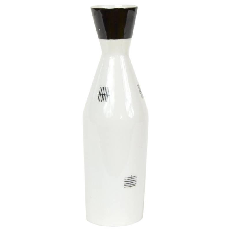 Black and White Czech Porcelain Vase by Royal Dux, 1960s For Sale
