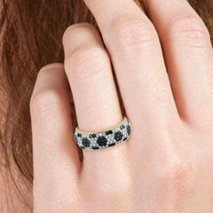 Black and White Diamond 14 Karat Gold Eternity Ring
