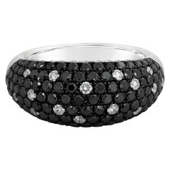 Roman Malakov Diamonds Dome 2.35 Carat Total Round Cut Black & White Diamond Fashion Ring