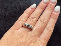 Black and White Diamond Dome Ring in 18k White Gold