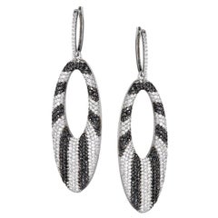 Auction - Black and White Diamond Drop Earrings