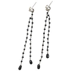 Vintage Black and White Diamond Drop Earrings