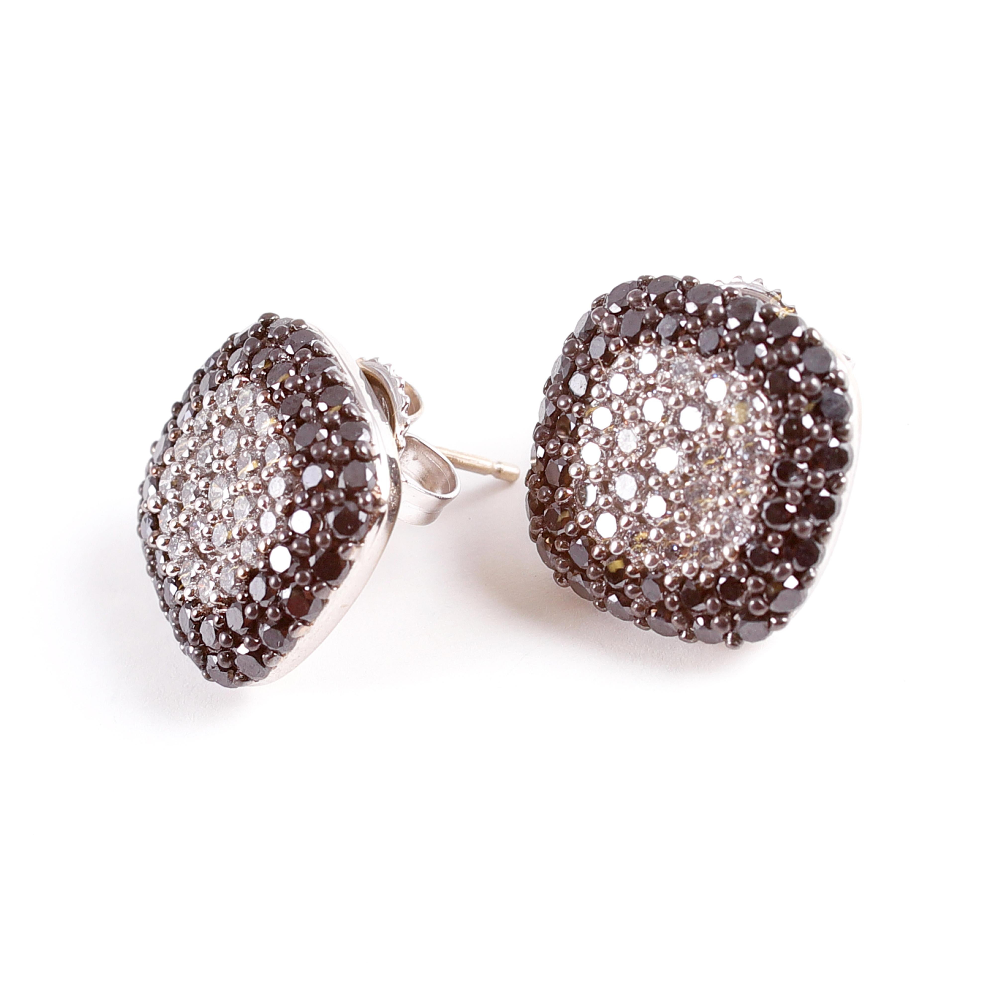 Effy White Gold Black White Diamond Earrings  1