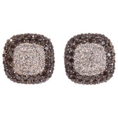 Effy White Gold Black White Diamond Earrings 