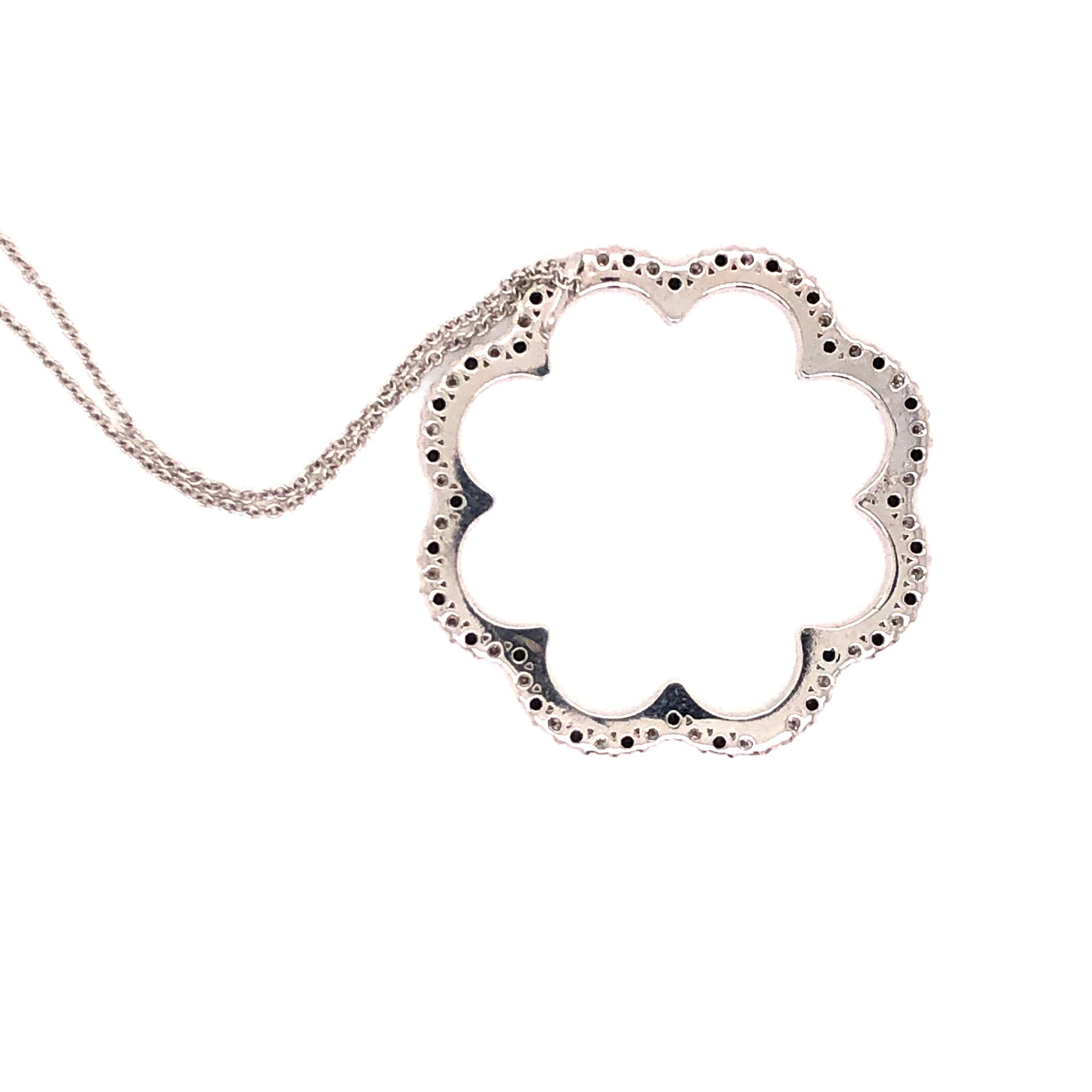 Black and White Diamond Flower Necklace 3