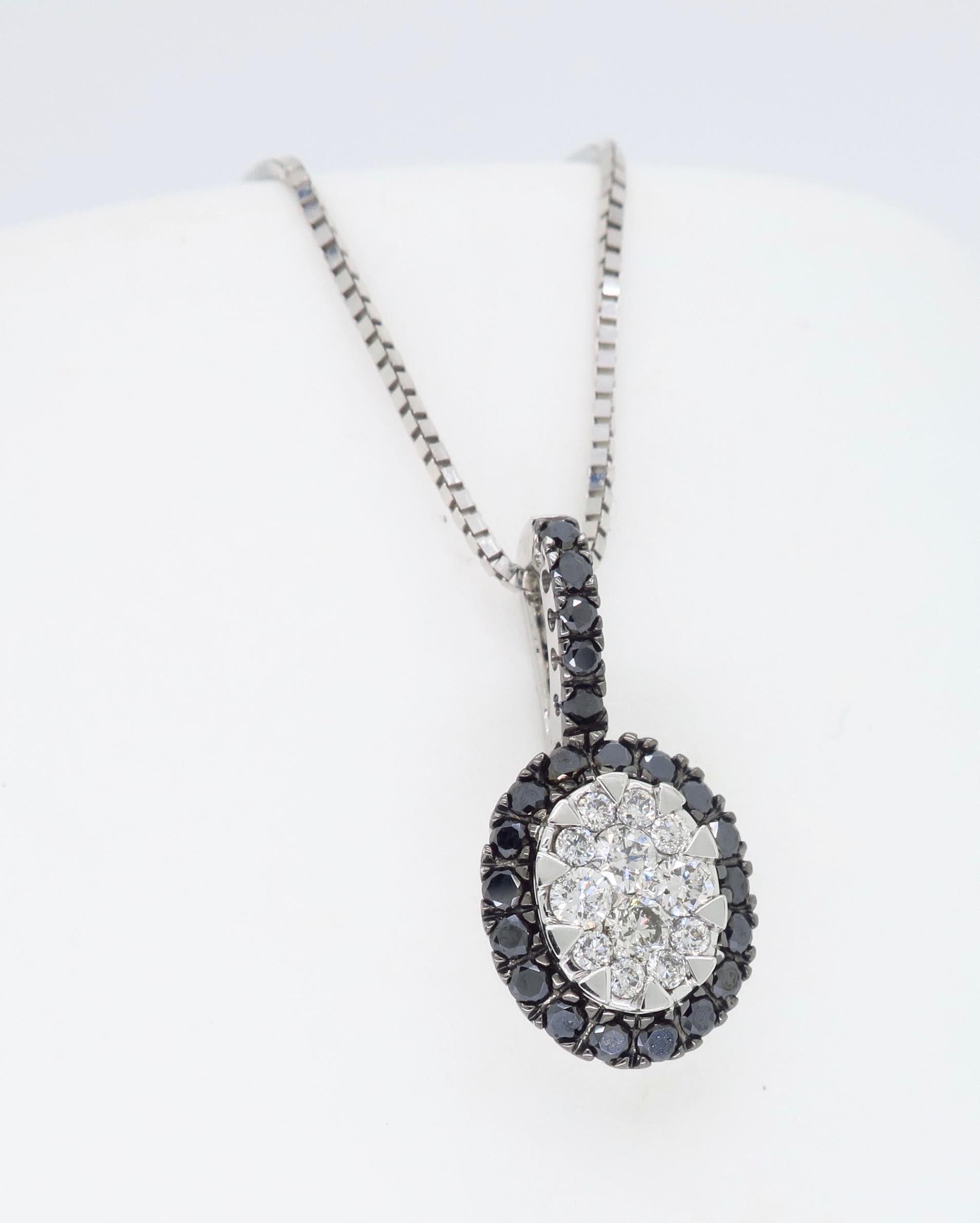 Black and White Diamond Pendant Necklace  1
