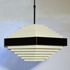 Black and White Diamond Shape Metal Pendant by Spectral, 1970s