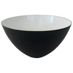 Black and White Enamel Krenit Bowl by Herbert Krenchel
