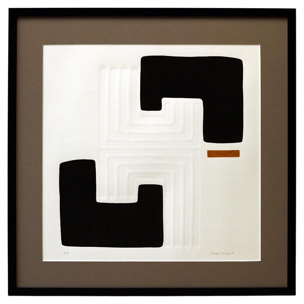 Schwarz-Weiß-Gravur, Französischer Künstler Foucher Poignant, Frankreich, Contemporary