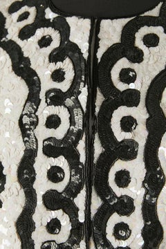 Black and white evening jacket covered of sequins Roz & Sherm