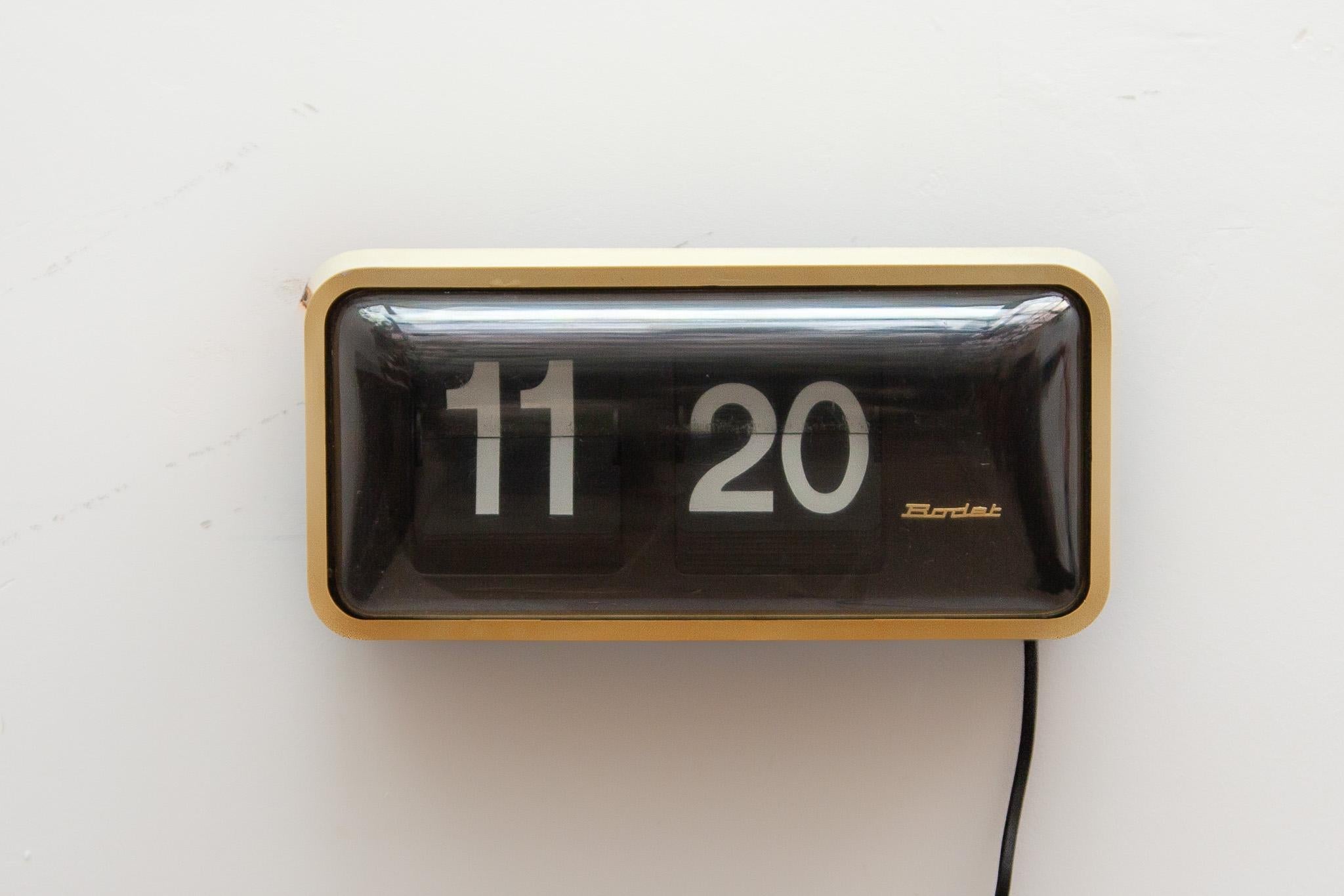 Late 20th Century Black and White Flip Clock Large Station, Factory Clock, 1970s, France For Sale