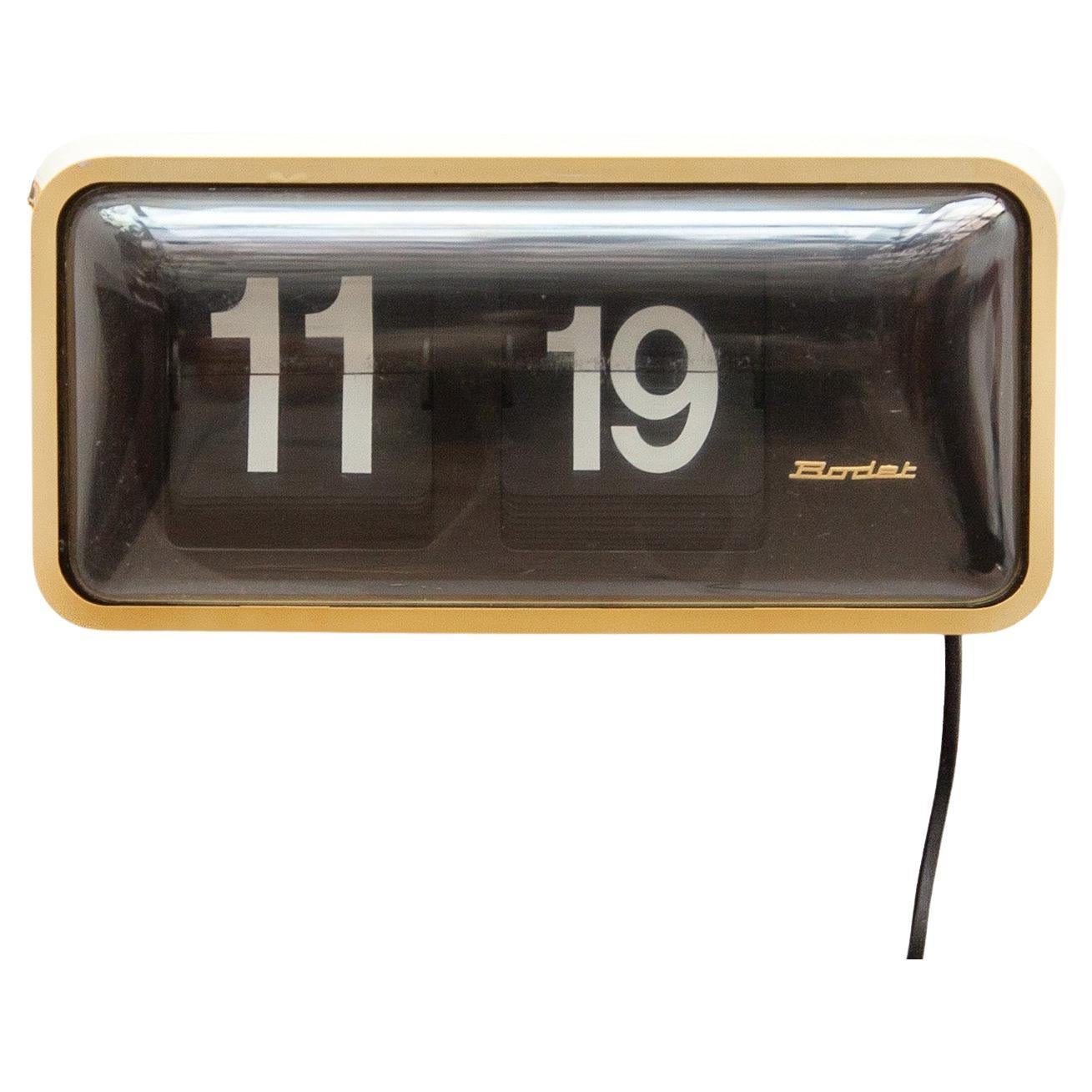 Black and White Flip Clock Large Station, Factory Clock, 1970s, France For Sale