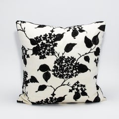 Black and White Floral Pillow By MOGUL
