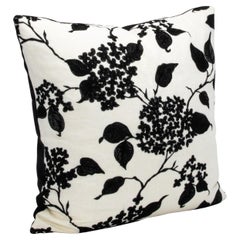 Black and White Floral Pillow By MOGUL
