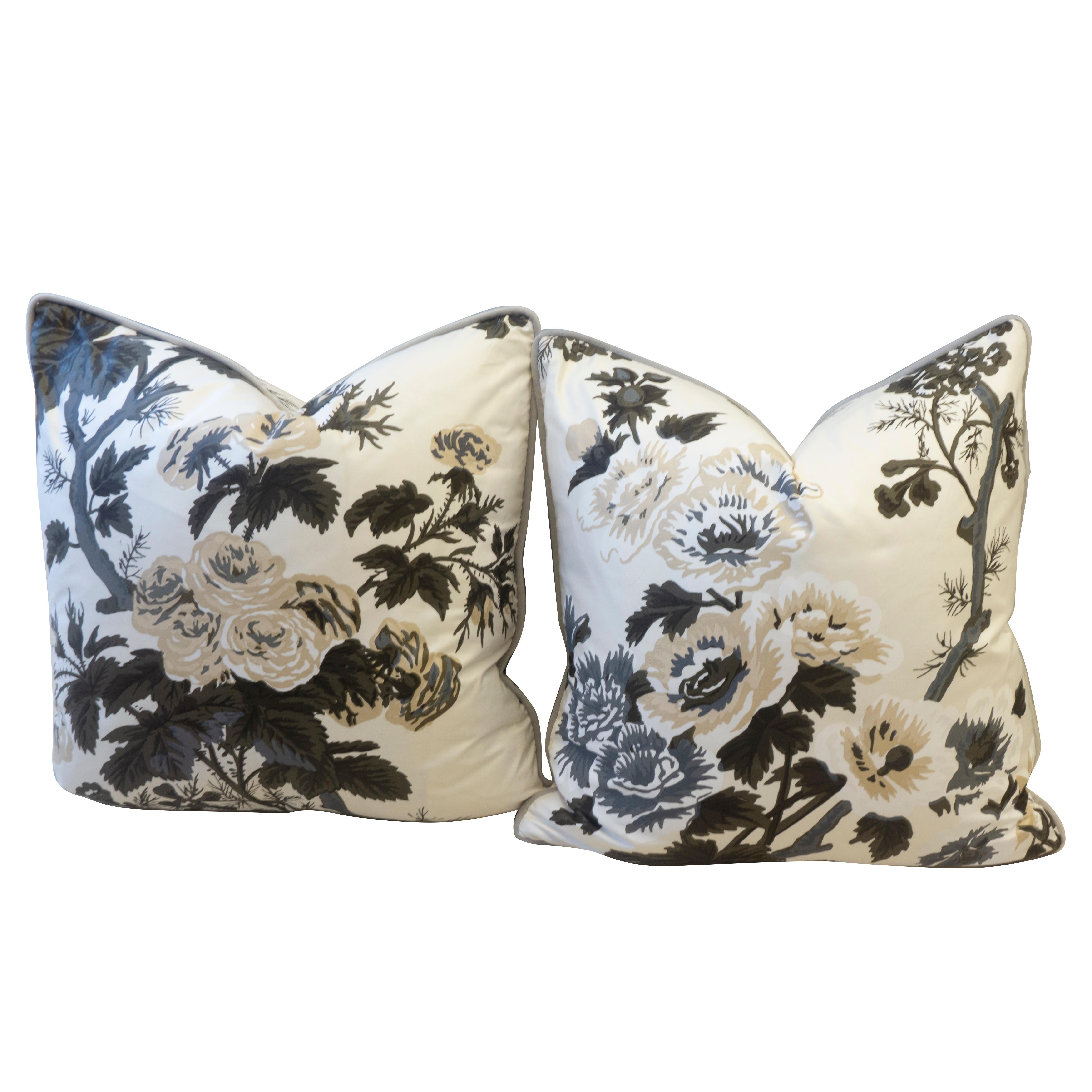 American Black and White Flower Pillows