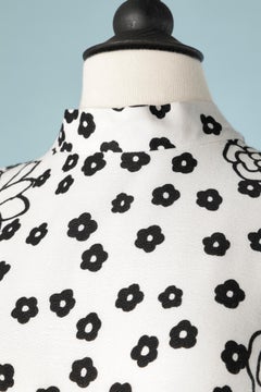 Black and white flowers printed jumpsuit Alex Colman Circa 1970's