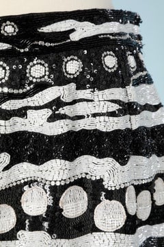Black and white fully beaded evening skirt Valentino Night