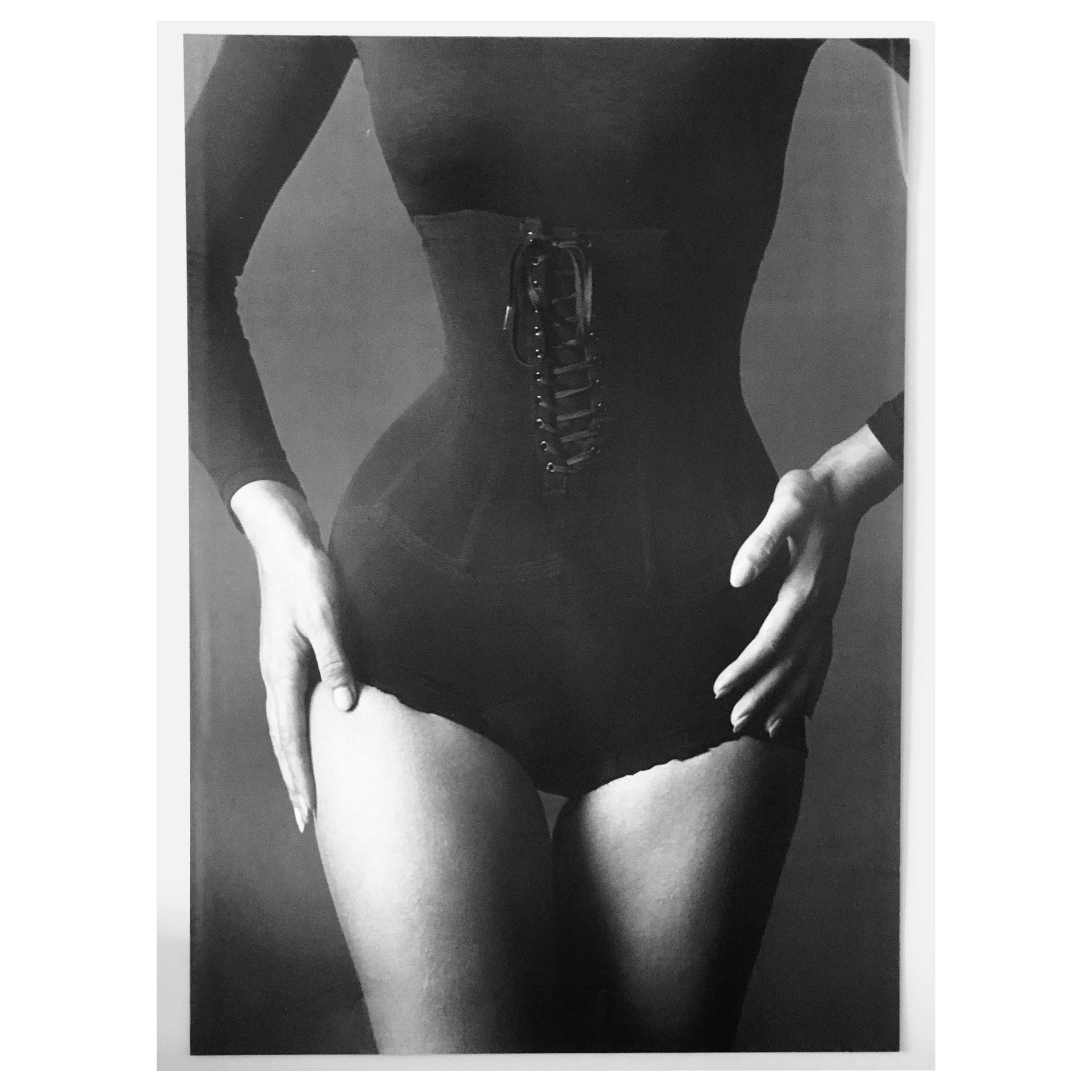 Black and White Glossy Photo Lithograph by Jeanloup Sieff, "Corset", NYC 1962