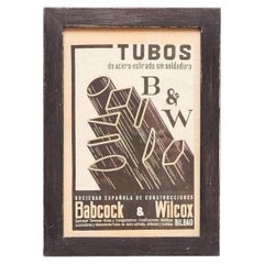 Black and White Graphic Poster, circa 1950