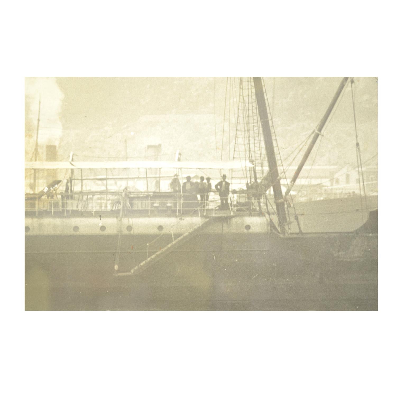 Antique Nautical Historical Picture of the Ship Virgen De Africa Cadiz, 1917 In Good Condition For Sale In Milan, IT