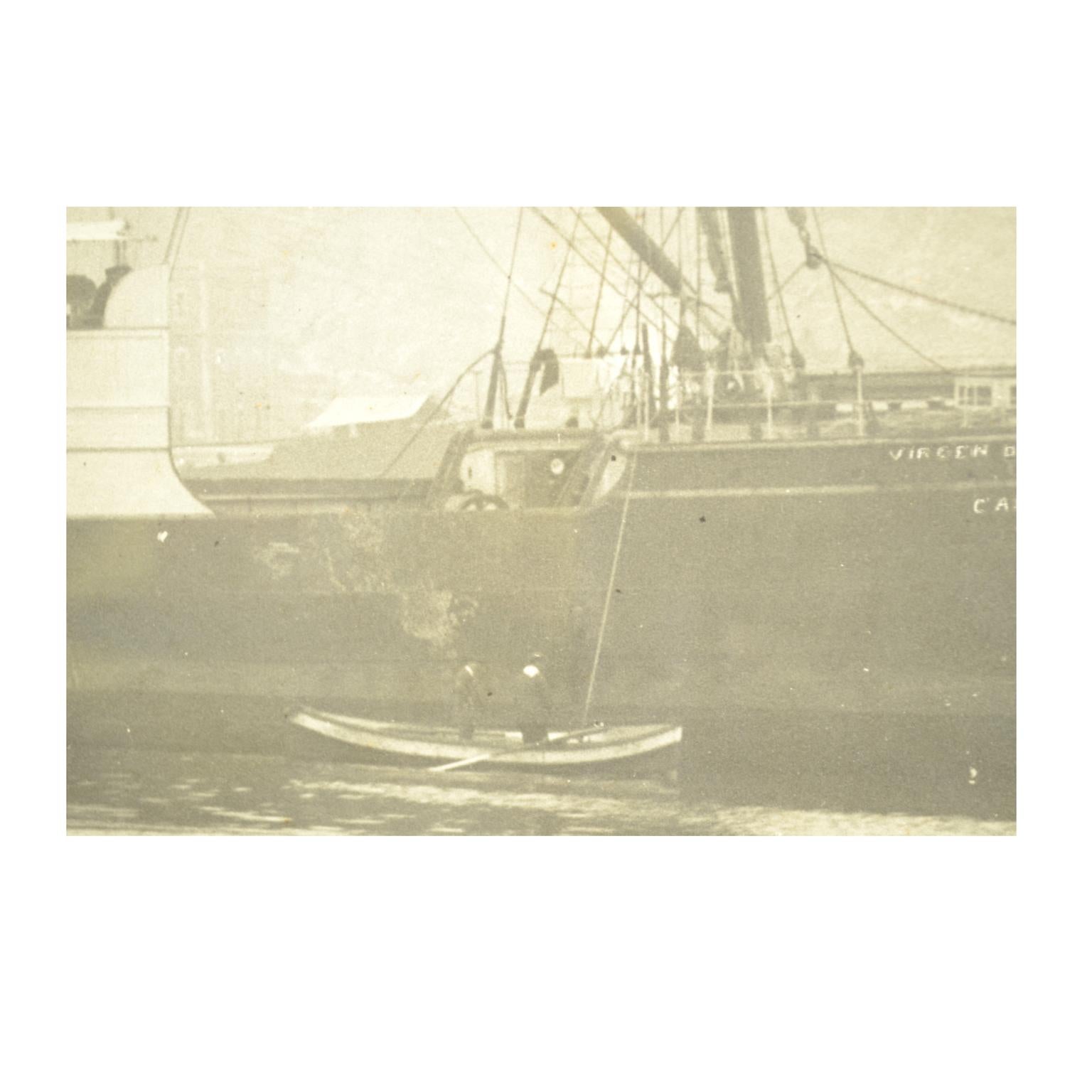 Paper Antique Nautical Historical Picture of the Ship Virgen De Africa Cadiz, 1917 For Sale