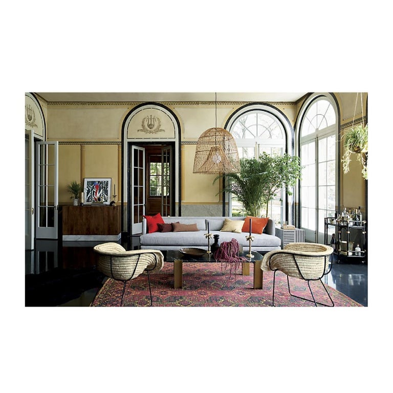 Black and White Houndstooth Modern Sofa with Bolsters at 1stDibs