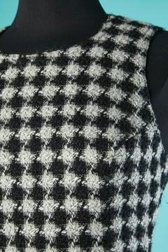 Black and white houndstooth pattern sleeveless dress Versace Jeans Couture