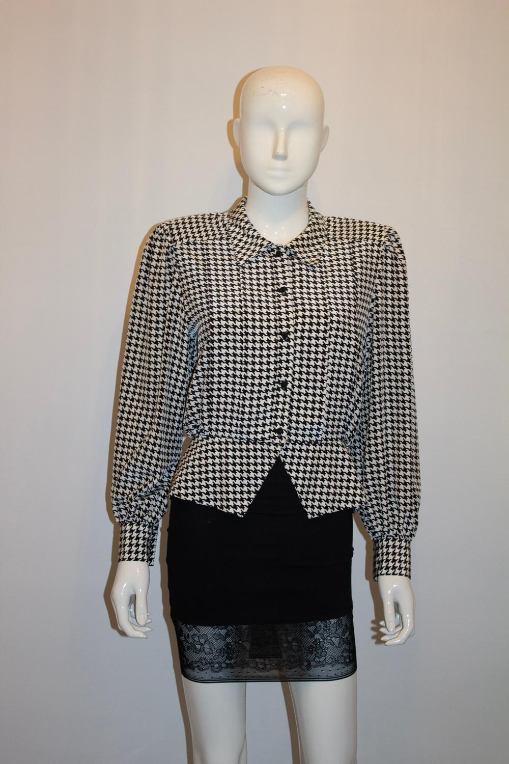 Top in pied-de-poule bianco e nero di Condici In condizioni buone in vendita a London, GB