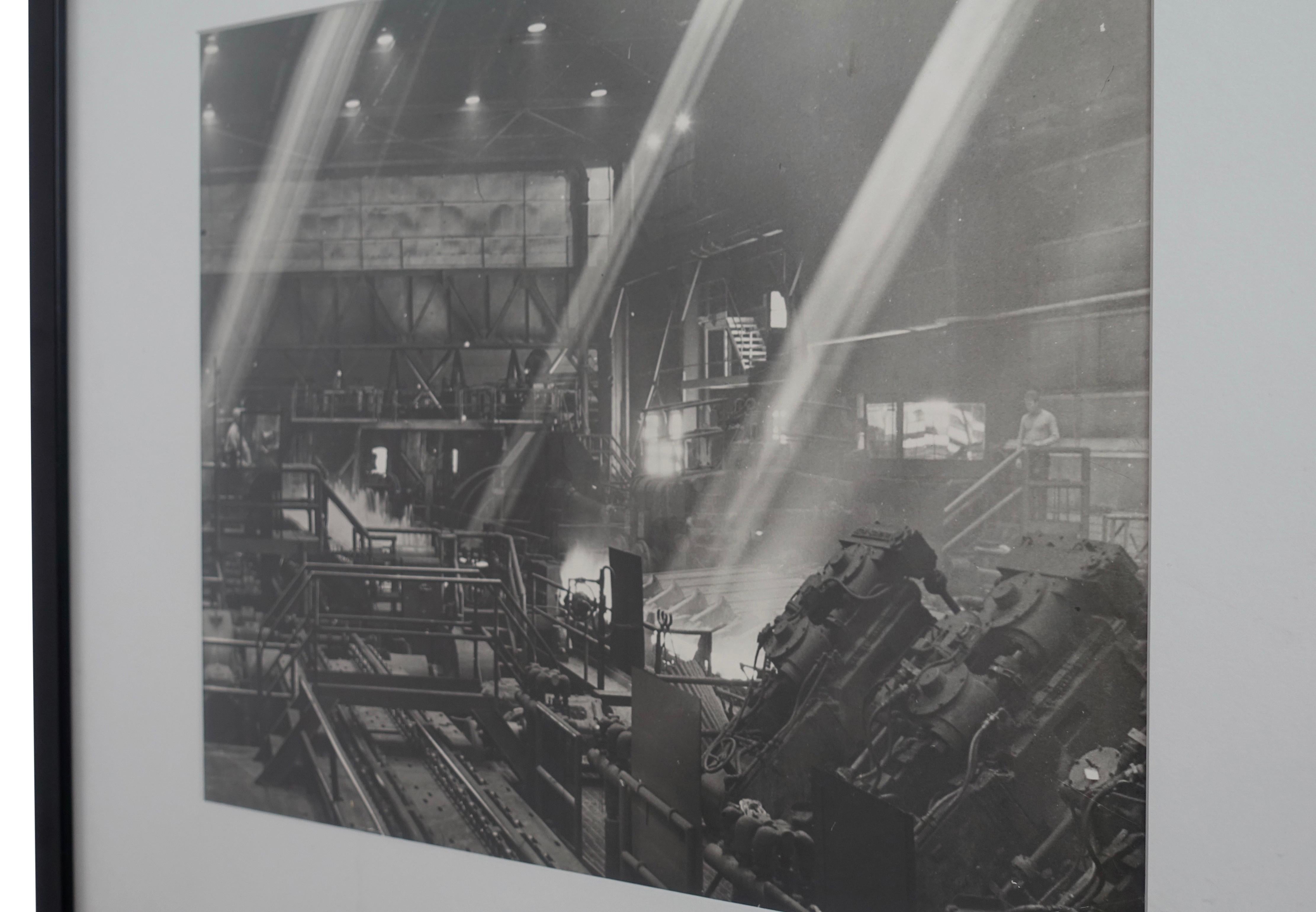 Black and White Industrial Factory Scene Photograph, American, 20th Century In Good Condition For Sale In San Francisco, CA