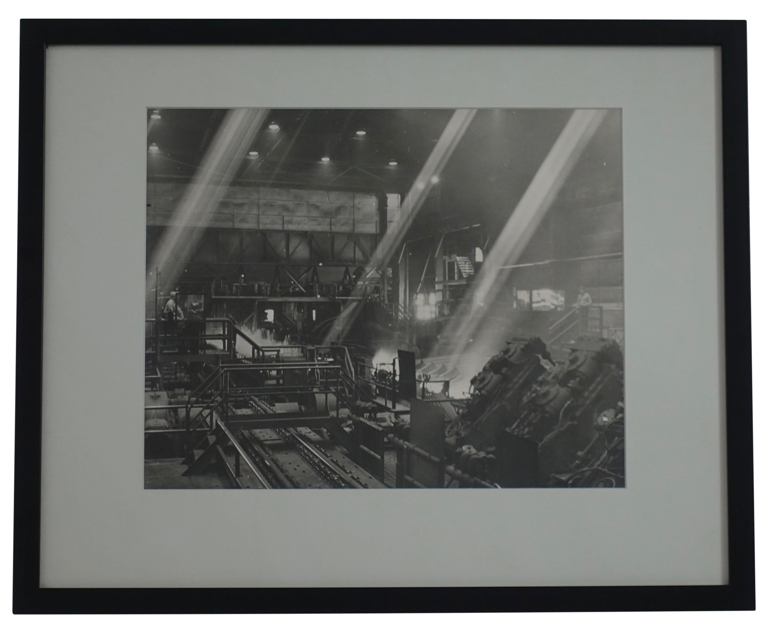 Black and White Industrial Factory Scene Photograph, American, 20th Century For Sale 2