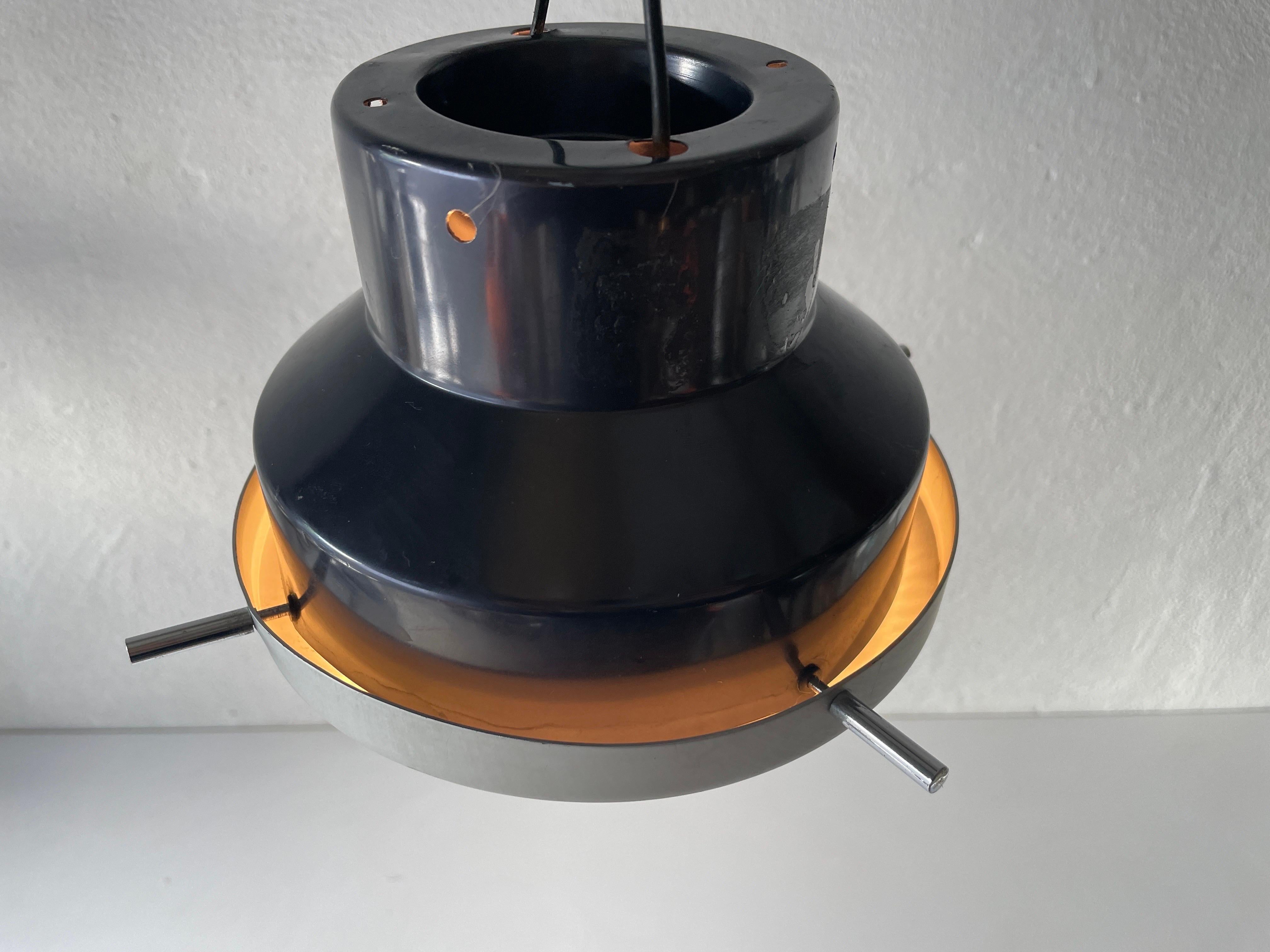 Black and White Industrial Flush Mount Light, in Style of Stilnovo, 1960s, Italy For Sale 5