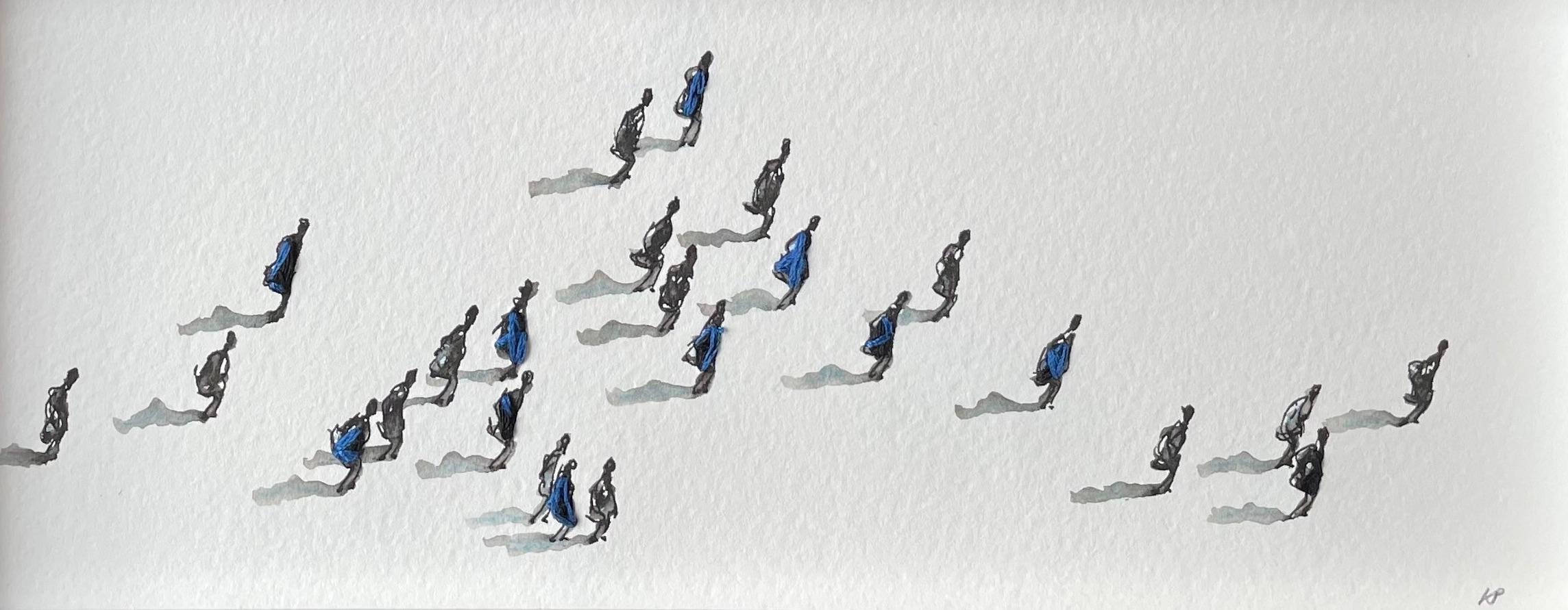 XXIe siècle et contemporain Dessin à l'encre noir et blanc de Krystyna Pieter, français, contemporain