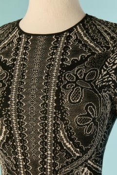Black and white jacquard cocktail dress ALEXANDER McQUEEN