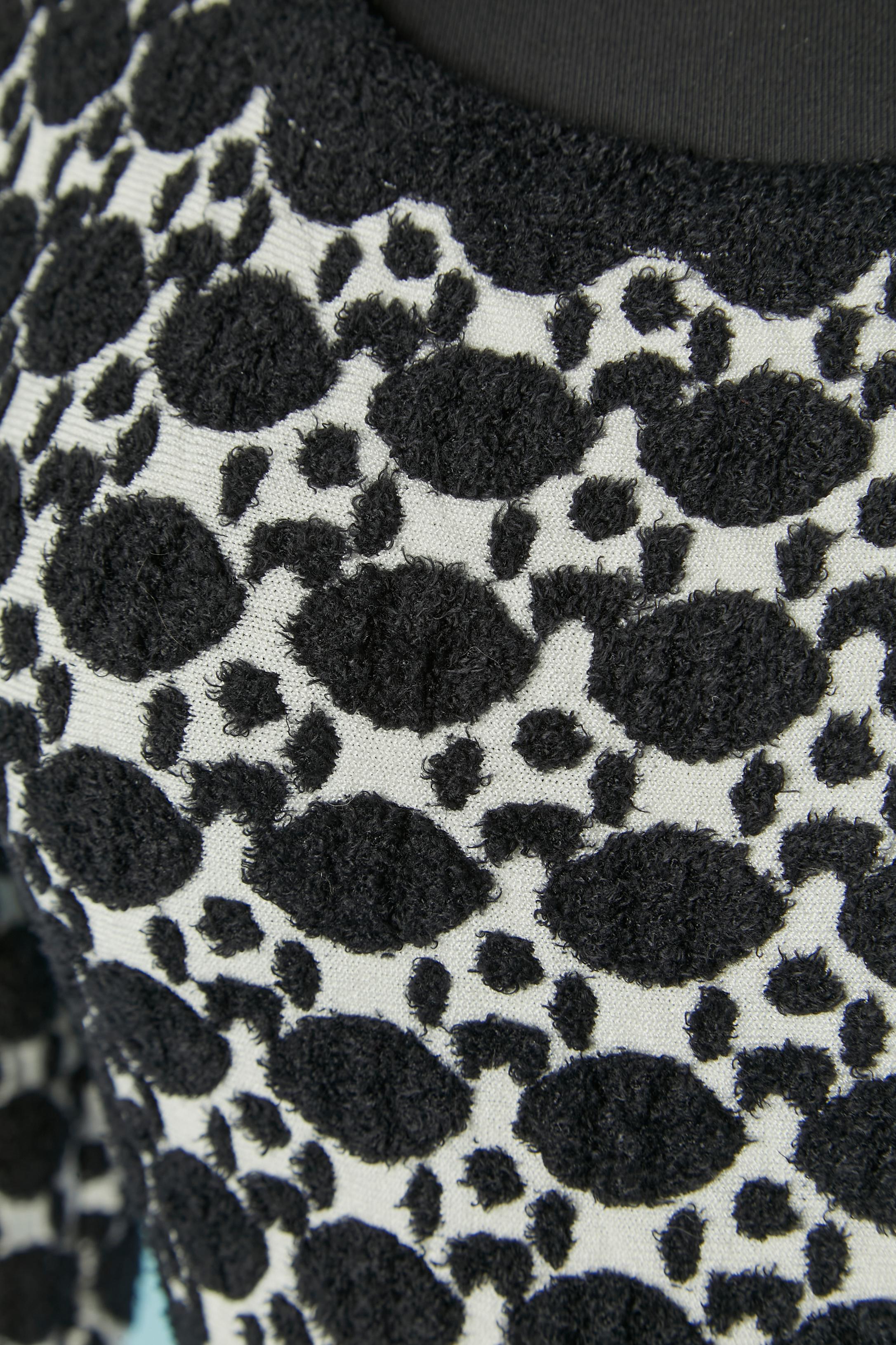 Noir Robe en jacquard noir et blanc ALAIA en vente