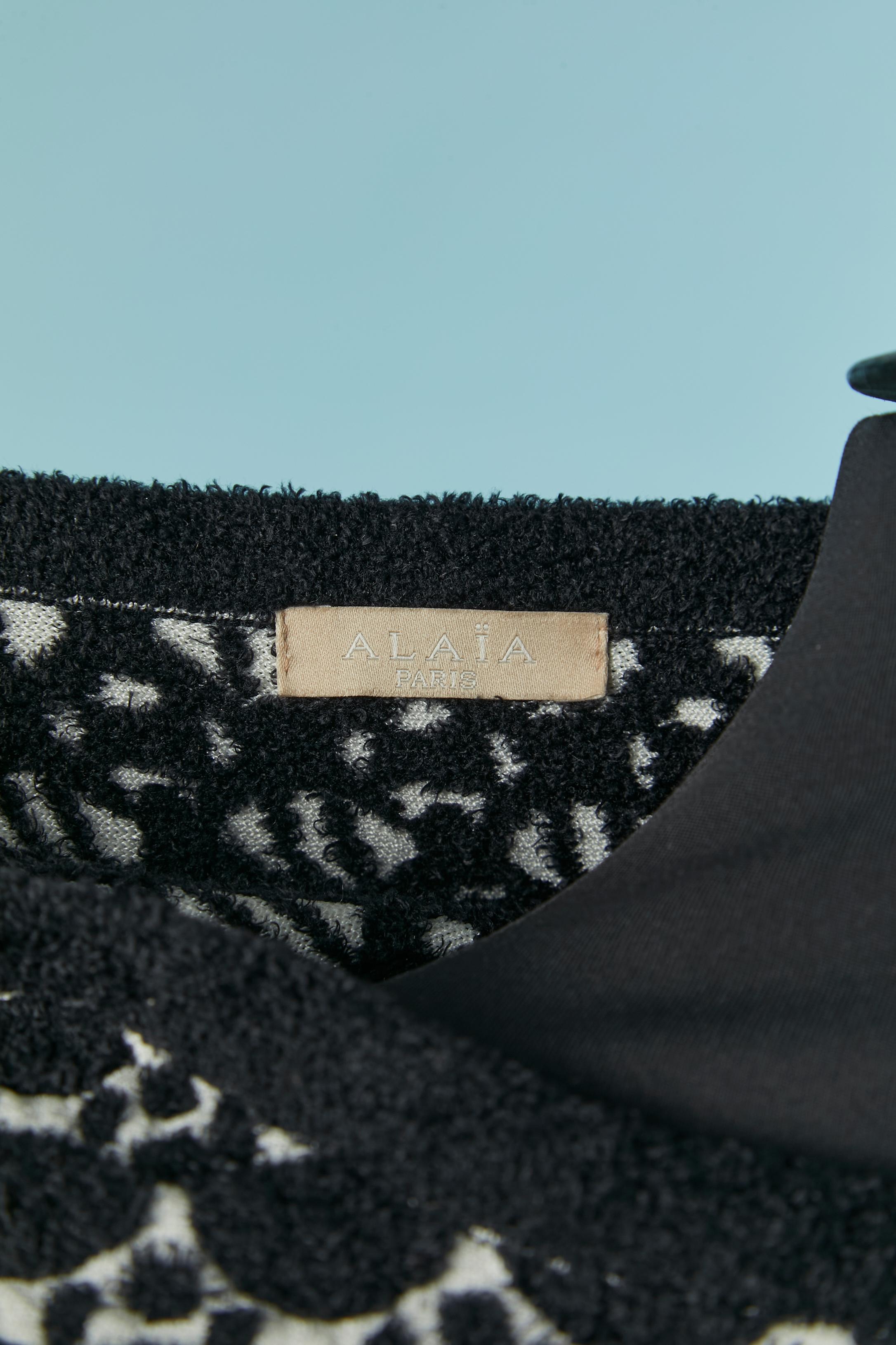 Robe en jacquard noir et blanc ALAIA en vente 2