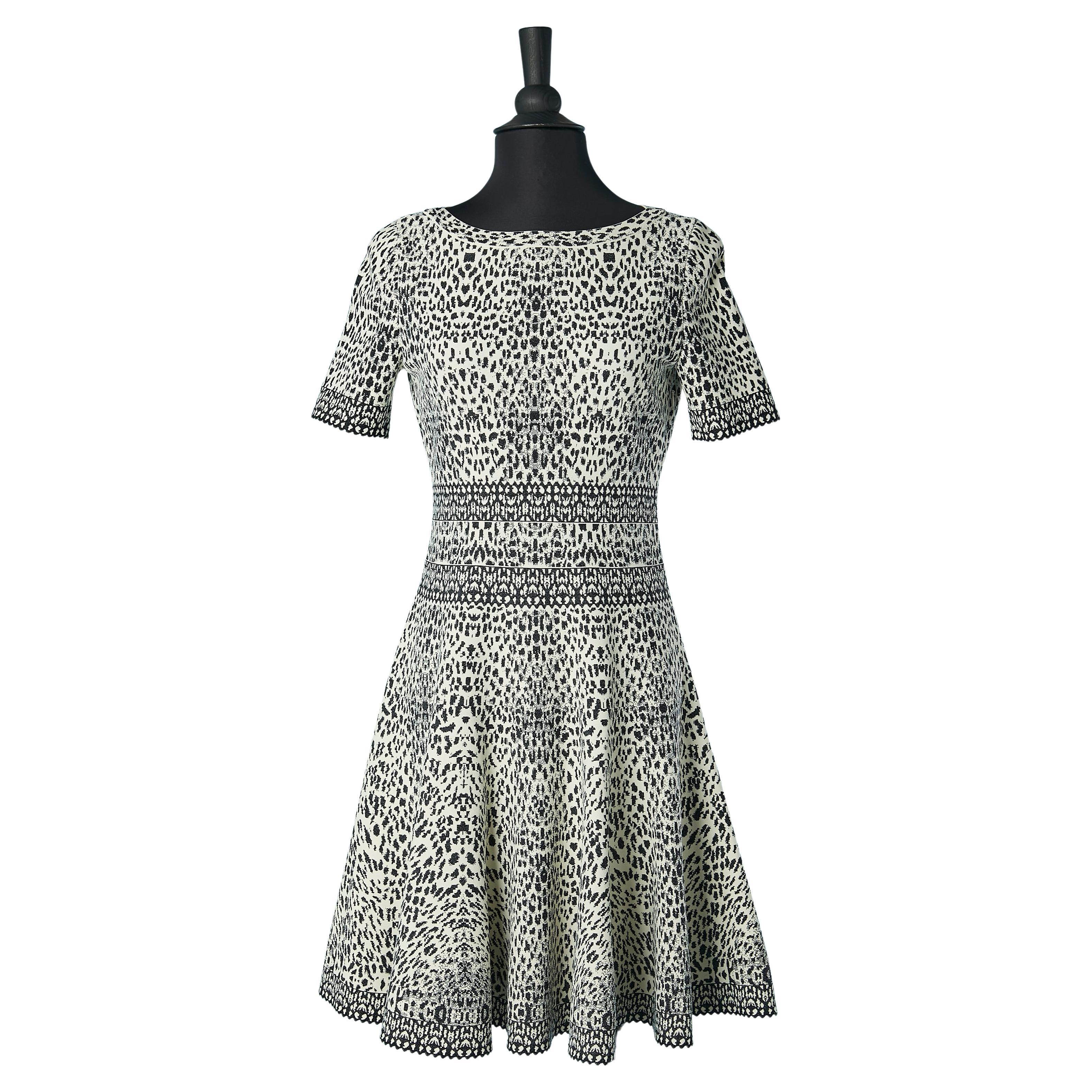 Black and white jacquard dress ALAIA For Sale