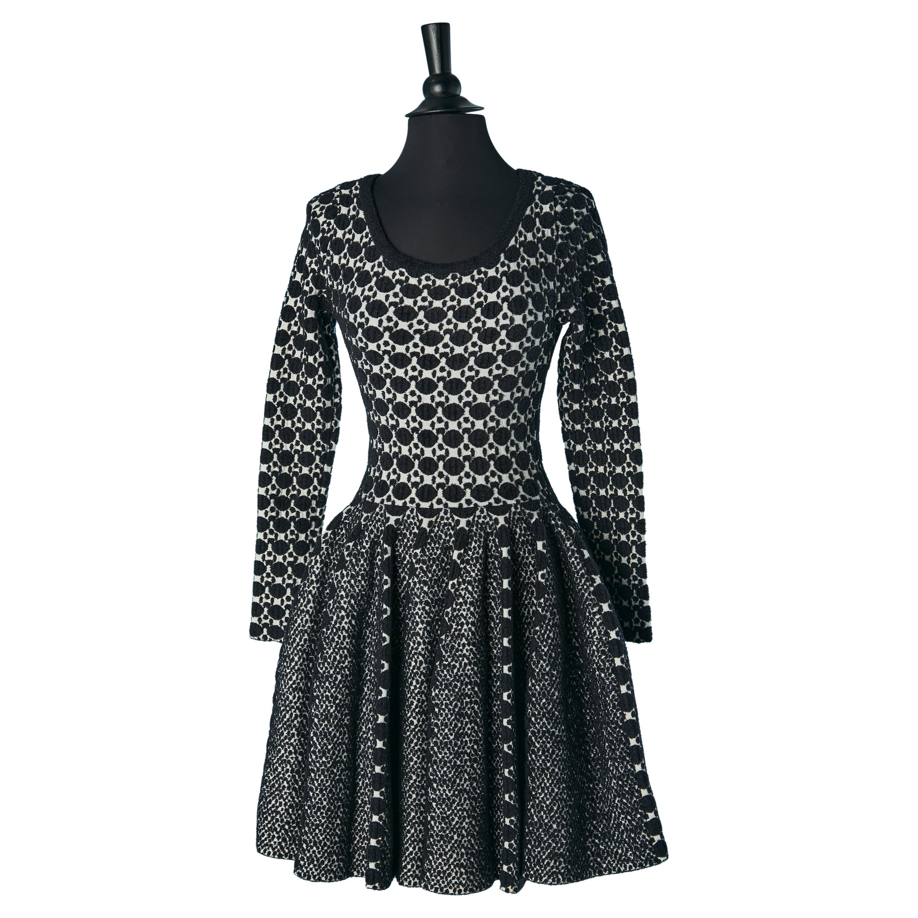 Black and white jacquard dress ALAIA