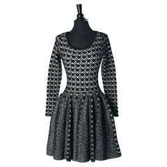 Black and white jacquard dress ALAIA