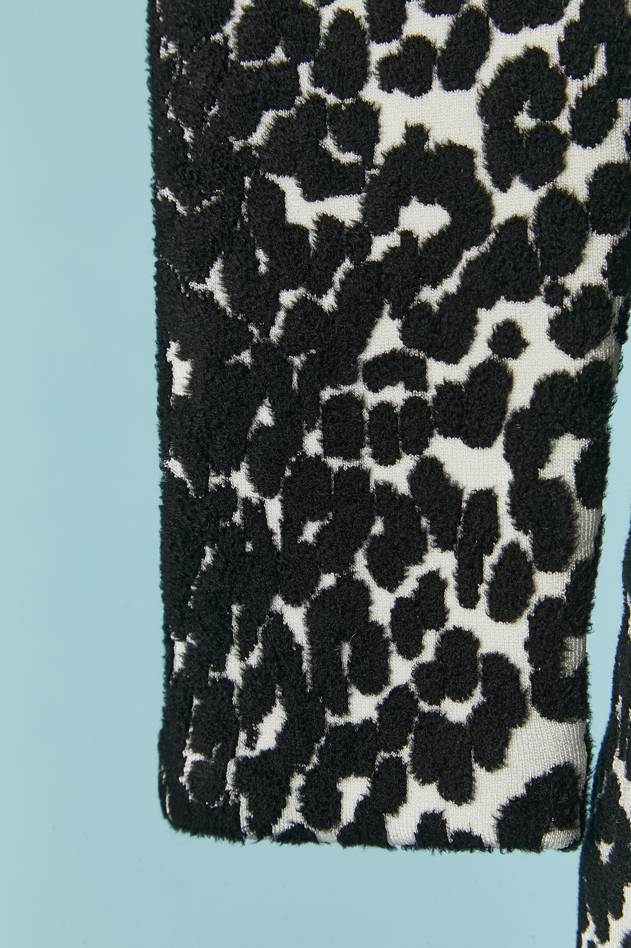 Women's Black and white jacquard knit dress with leopard pattern GIVENCHY For Sale