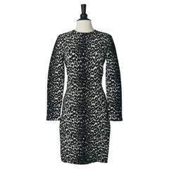 Black and white jacquard knit dress with leopard pattern GIVENCHY