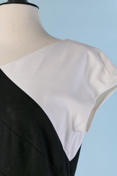 Black and white jersey cocktail dress with cut-work ESCADA