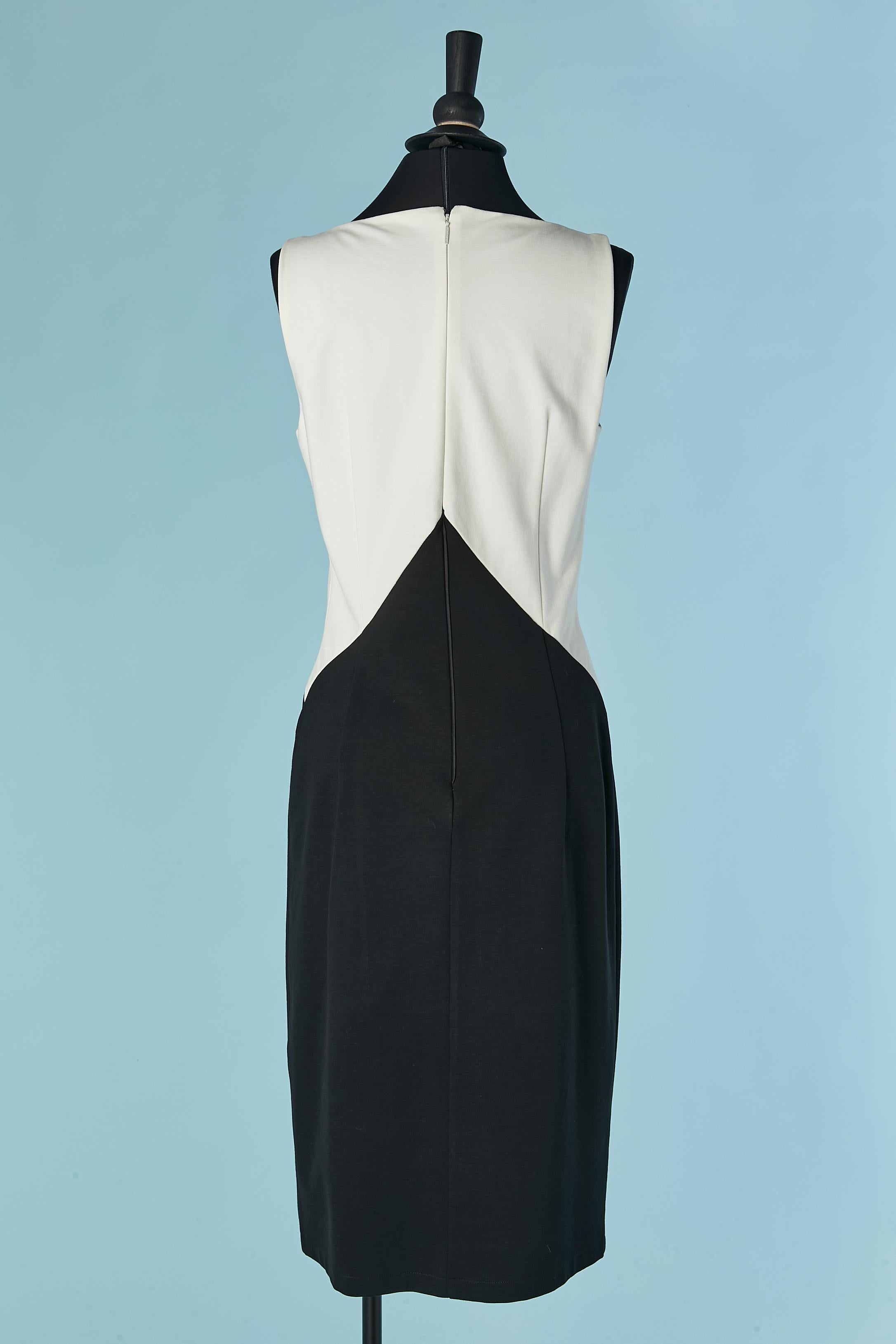 Schwarz-weißes Jersey-Kleid mit Strass und Perlenbesatz ROBERTO CAVALLI im Angebot 1