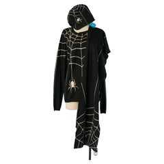 Jersey, bufanda y gorro de punto jacquard en blanco y negro JC/DC Jc de Castelbajac